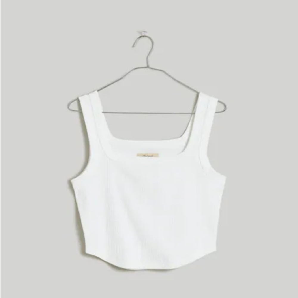 Madewell The Tailored Crop Tank in white